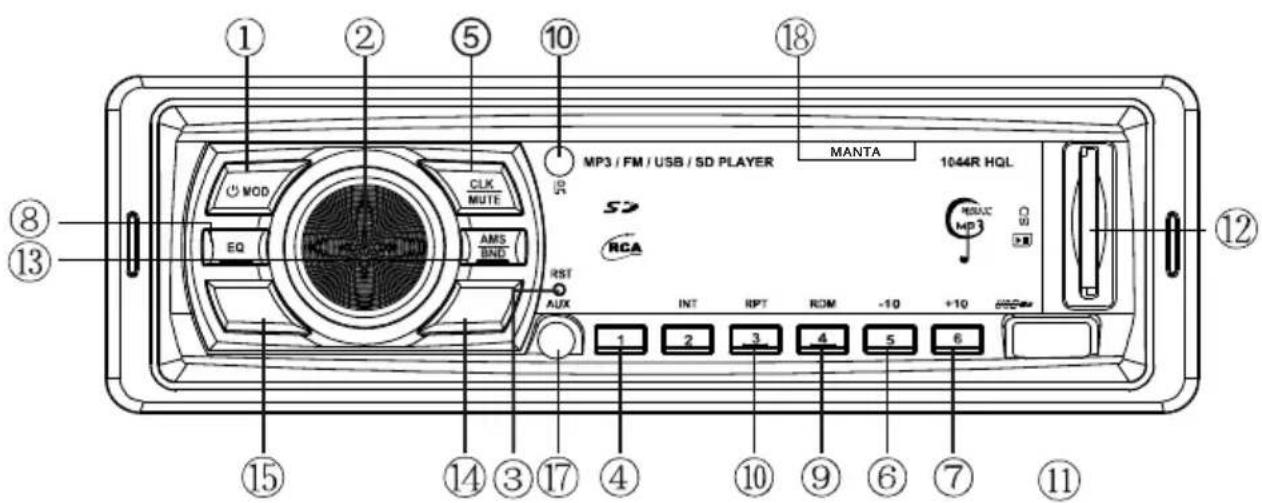 Manta RS4503 - Hauptfunktionen - 1