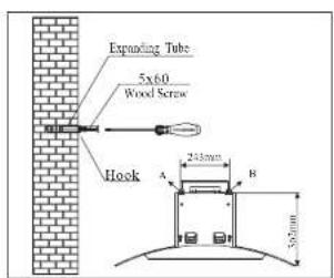 Expanding Tube 5x60 Wood Screw Hook A 250mm B 350mm