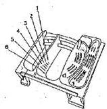 Technical diagram of a mechanical component with numbered parts for identification