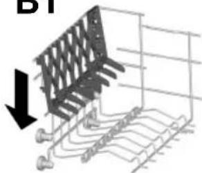 Diagram of a mechanical or structural assembly with layered components and directional arrow (no text or symbols)