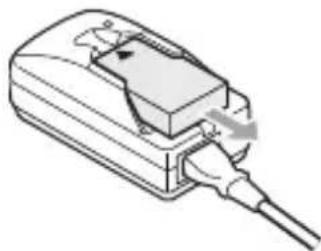 SANYO VPC-MZ3EX - When the CHARGE indicator lights green, unplug the power cord from the power outlet, and remove the battery pack from the charger. - 1