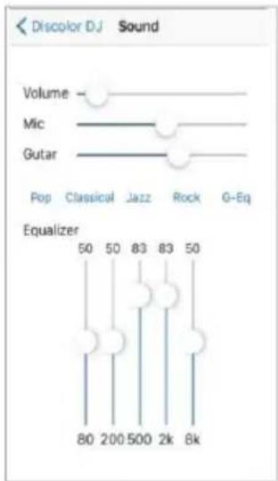 Discolor DJ Sound Volume - Mic Gutar Pop Classical Jazz Rock G-Eq Equalizer 50 50 83 83 50 80 200 500 2k 8k