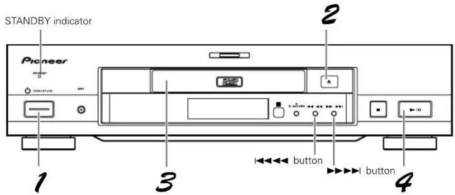 STANDBY indicator Pioneer 1 2 3 4 button button