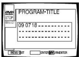 PROGRAM·TITLE 09 07 18 MENU OUT ENTER/SPARTMENTER