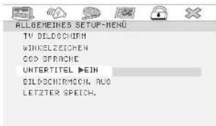 ALLOBEMEINES SETUP-MENU TV DILDCCHUM WINKELZEICHEN COD SPRACHE UNTERTITEL WEIN DILDCNIRMOSOL. RUS LETZTER SPEICH.