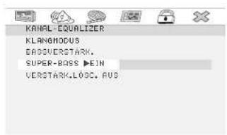 KANAL-EQUALIZER KLANGMODUS EAGOVERSTARK. SUPER-BASS-LEIN VERSTARK,LOGC,AVS