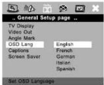 AEG DVD 4511 CR - On-Screen Display Language - 1
