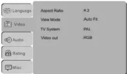 AEG DVD 4542 - Video Settings - 1