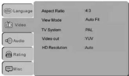 AEG DVD 4539 HDMI - Video Settings - 1