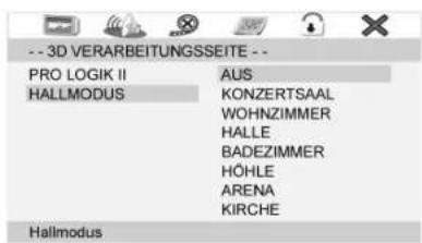 -- 3D VERARBEITUNGSSEITE -- PRO LOGIK II HALLMODUS AUS KONZERTSAAL WOHNZIMMER HALLE BADEZIMMER HÖHLE ARENA KIRCHE Hallmodus