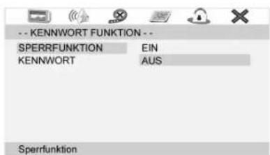 -- KENNWORD FUNKTION -- SPERRFUNKTION EIN KENNWORT AUS Sperrfunktion