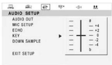 AUDIO SETUP AUDIO OUT MIC SETUP ECHO KEY DOWN SAMPLE EXIT SETUP - - - - - - - - - - - - - - - - - - - - - - - - - - - - - - - - - - - - - - - - - - - - - - - - - - - - - - - - - - - - - - - - - - - - - - - - - - - - - - - - -4 -2 -4 b