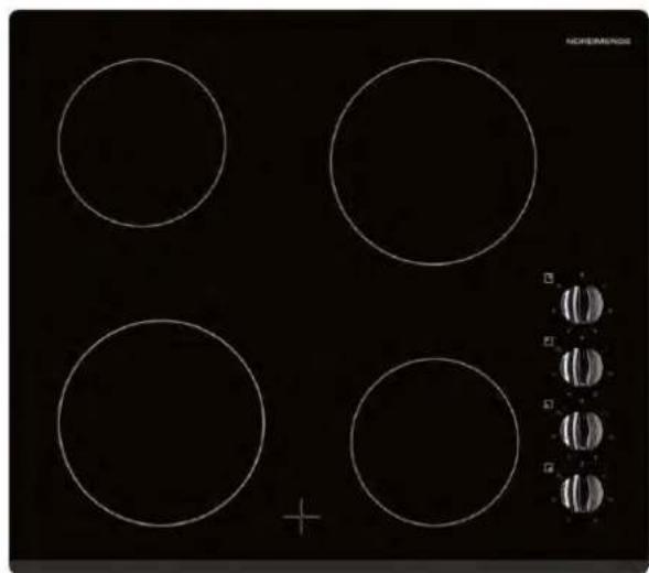 NORDMENDE HC62FL - OPERATING AND INSTALLATION INSTRUCTIONS BUILT-IN VITROCERAMIC HOB - 1