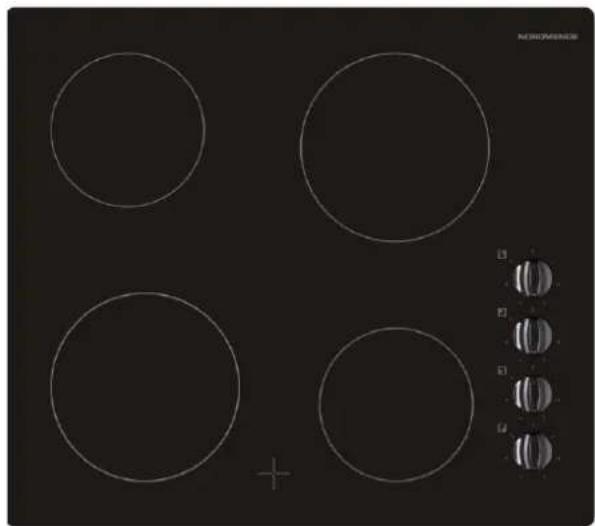 NORDMENDE HC60IX - OPERATING AND INSTALLATION INSTRUCTIONS BUILT-IN VITROCERAMIC HOB - 1