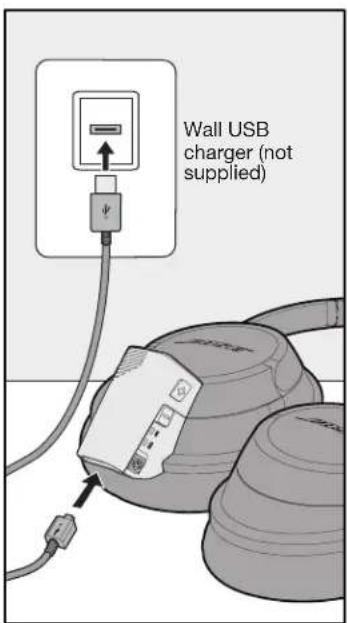 Wall USB charger (not supplied)