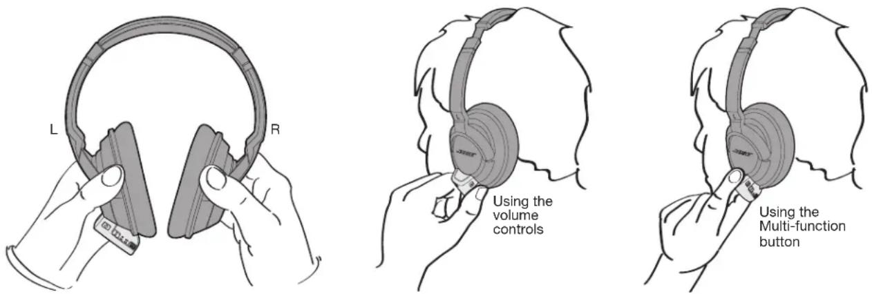 L R Using the volume controls Using the Multi-function button