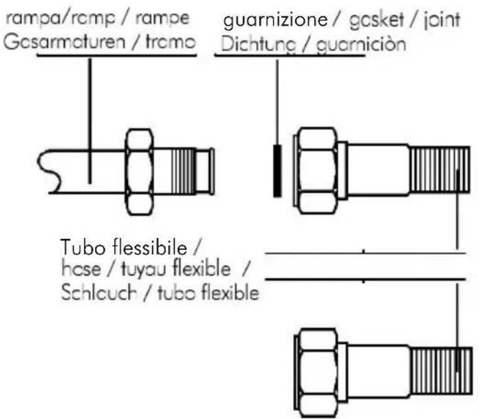 rampa/ramp / rampe Gcsarmaturen / tromo guarnizione / gasket / joint Dichtung / guarnicion Tubo flessibile / hose / tuyau flexible / Schlouch / tubo flexible