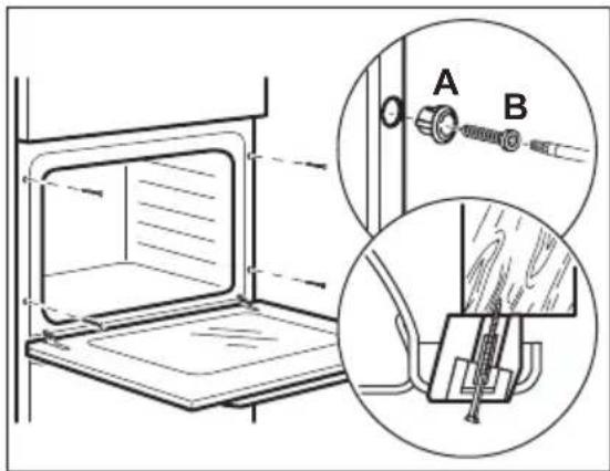 JUNO JB081C5 - Securing the appliance to the cabinet - 1