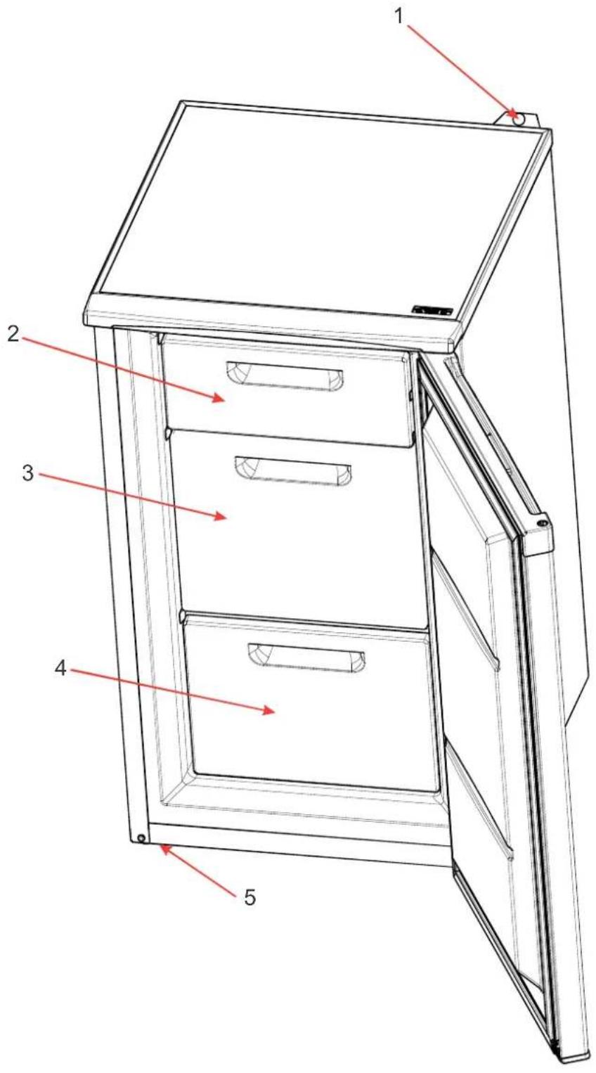 NORDMENDE RTL396WHAPLUS - THE PARTS OF THE APPLIANCE AND THE COMPARTMENT - 1