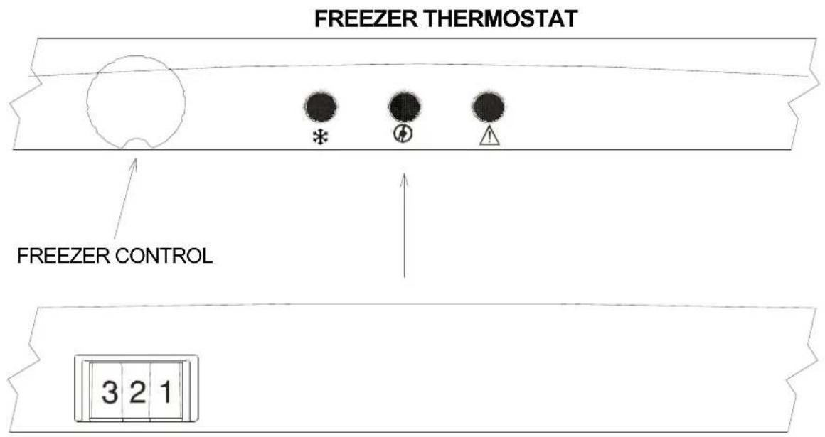 FREEZER THERMOSTAT FREEZER CONTROL 3 2 1