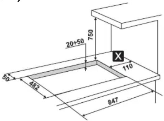 SMEG SCNL 95 - Befestigung an der Auflagefläche des Modells mit herkömmlichem Einbau (Abb. 1) - 1