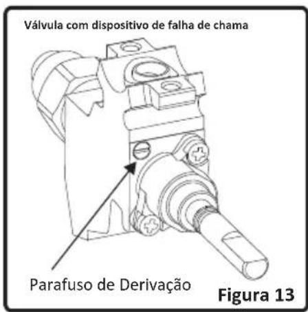 Válvula com dispositivo de falha de chama Parafuso de Derivação Figura 13