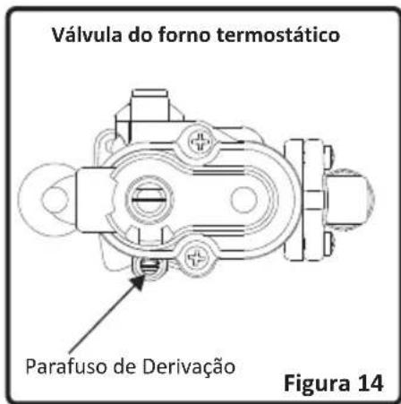 Válvula do forno termostático Parafuso de Derivação Figura 14