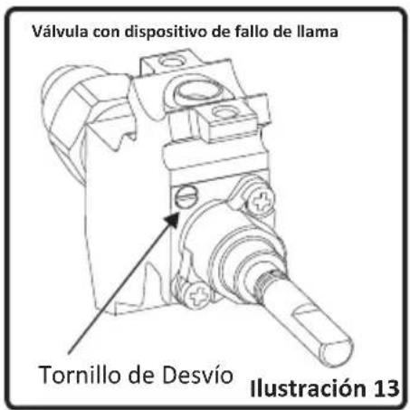 Válvula con dispositivo de fallo de llama Tornillo de Desvío Ilustración 13