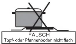 FALSCH Topf- oder Pfannenboden nicht flach
