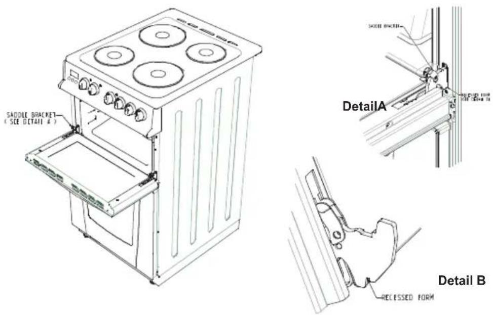 SADDLE BRACKET (SEE DETAIL A) DetailA RECESSED FORM Detail B