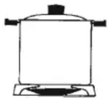 Simple line drawing of a cooking pot with a lid and base (no text or symbols)