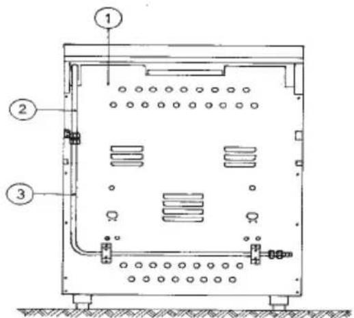 Technical diagram of a rectangular enclosure with numbered components and internal layout, likely for engineering or manufacturing documentation.