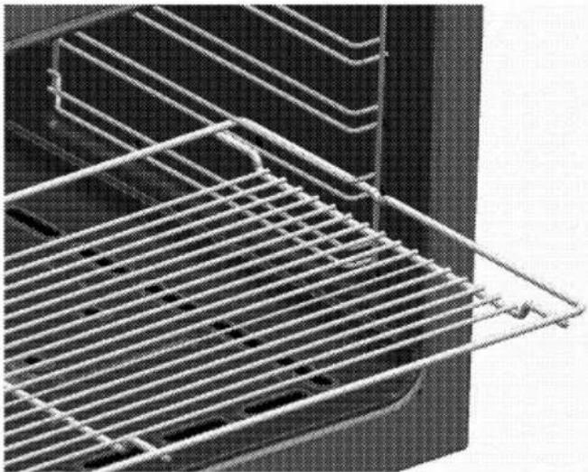 Flavel FL95FR - Proper positioning of the wire shelf and tray on sliding shelves - 1