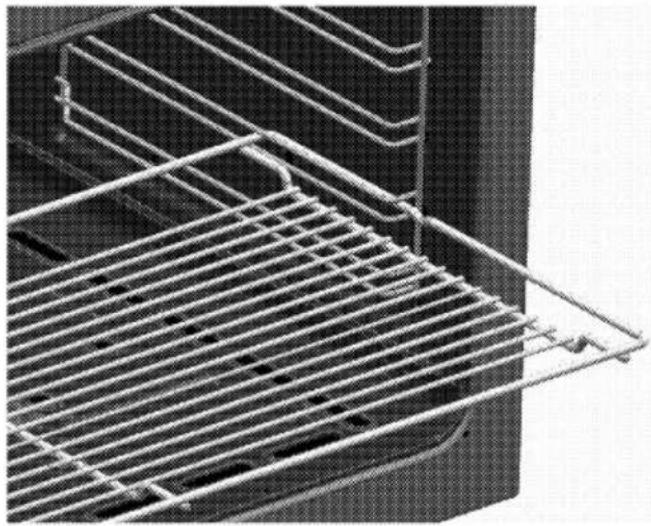 Flavel FL95CR - Proper positioning of the wire shelf and tray on sliding shelves - 1