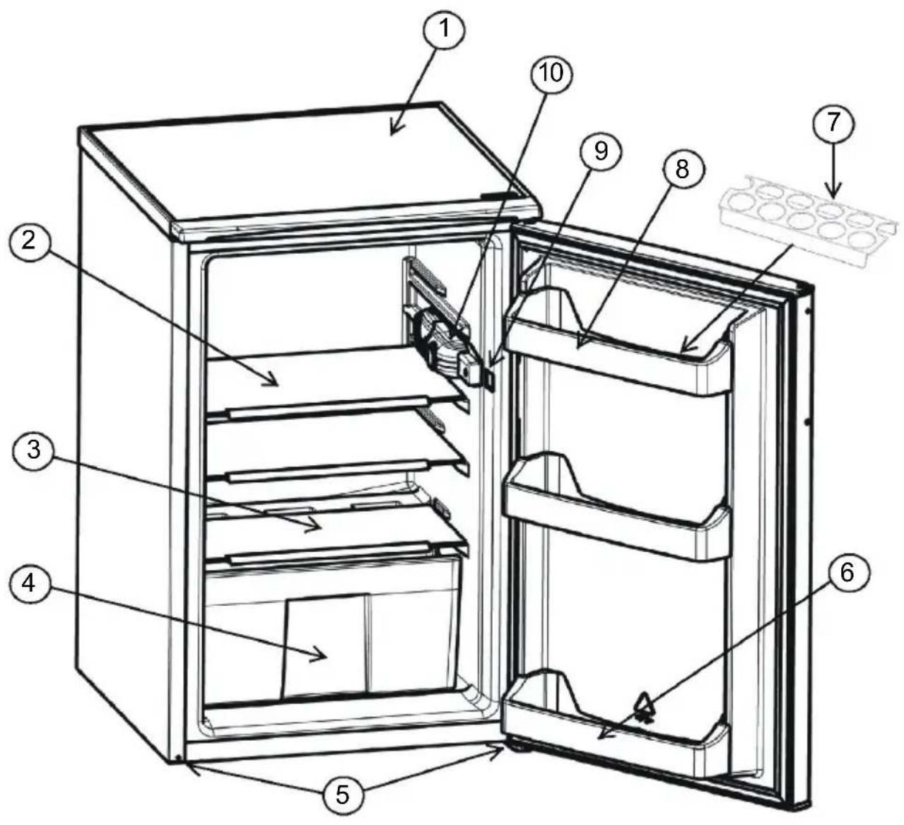 NORDMENDE RUL152WHAPLUS - TEIL -6. BAUTEILE UND VORRATSFÄCHER - 1