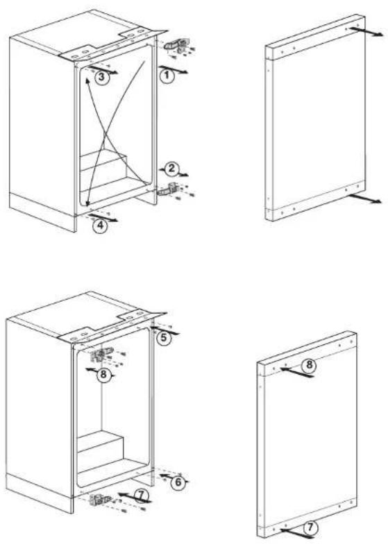 Flavel FLU150AP - REPOSITIONING THE DOOR - 1