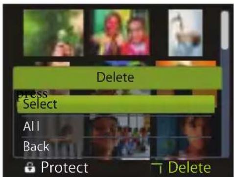 Delete Press Select All Back Protect Delete