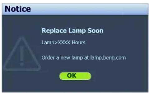 BENQ TH680 - Timing of replacing the lamp - 3