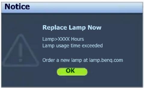 BENQ TH680 - Timing of replacing the lamp - 4