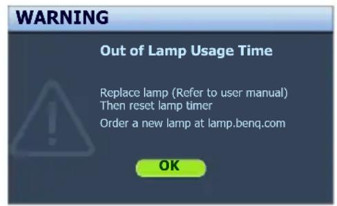 BENQ TH680 - Timing of replacing the lamp - 5