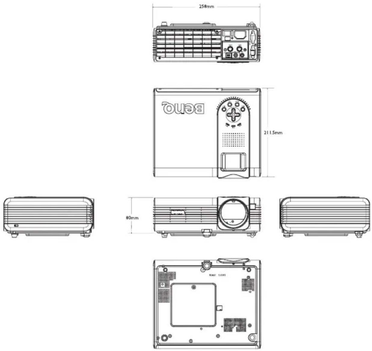 BENQ PB7220 - DIMENSIONS - 1