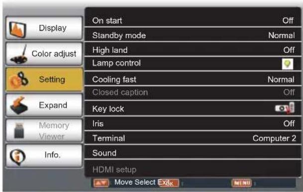 EIKI LC-XBS500 - Color adjust (Video,S-video,Component) - 2