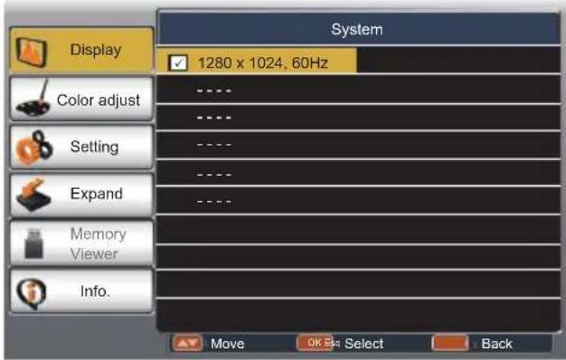 EIKI LC-XBS500 - Select computer system manually - 2
