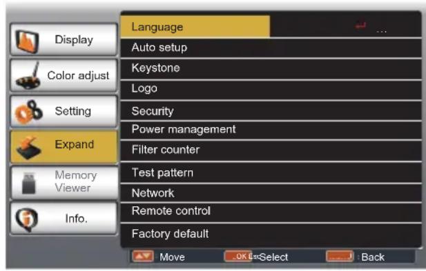 EIKI LC-XBS500 - Language - 1