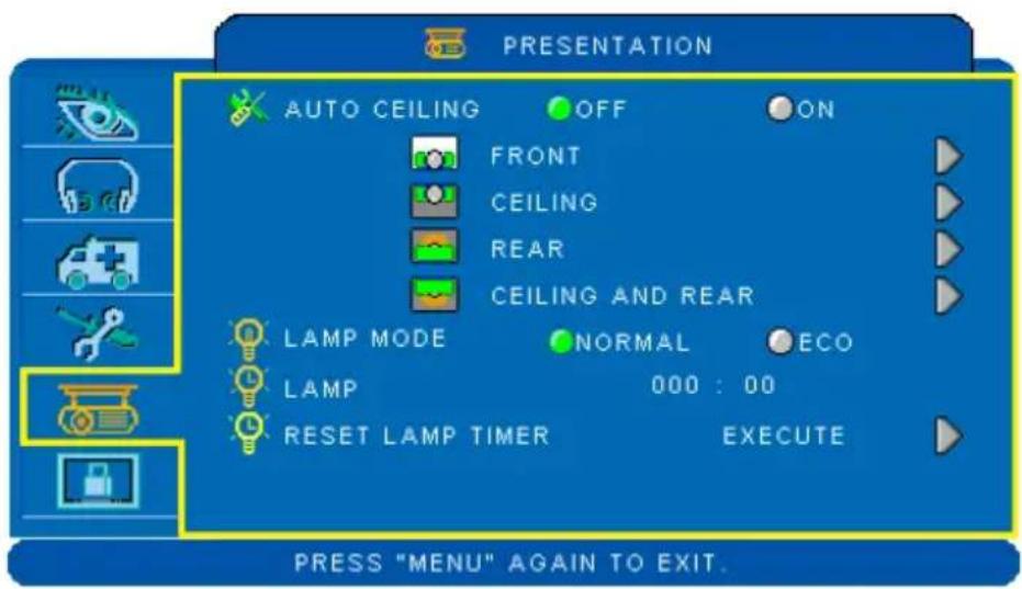 EIKI LC-WNB3000N - Presentation Menu - 1