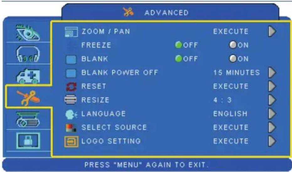 EIKI LC-WNB3000N - Advanced Menu - 1