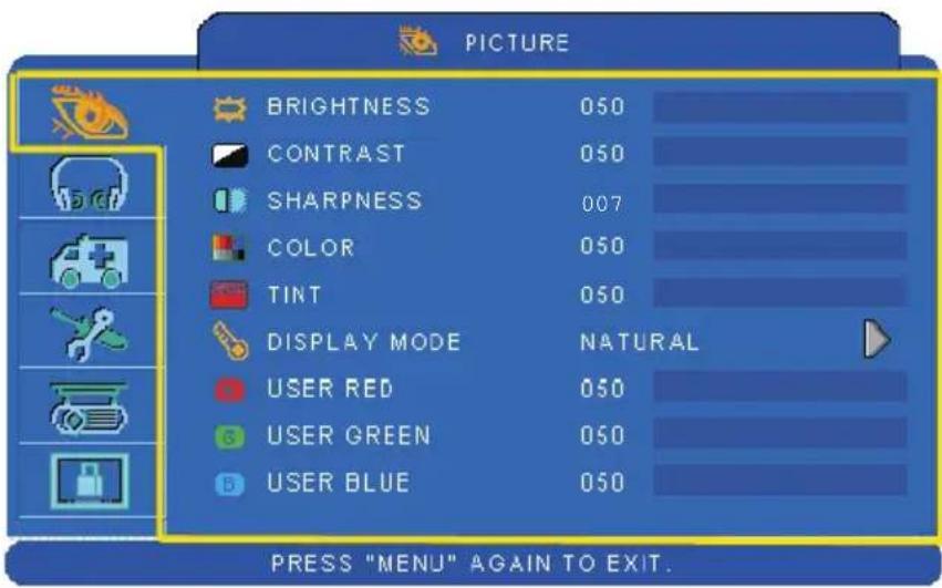 EIKI LC-WNB3000N - Picture Menu - 1
