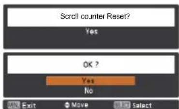 EIKI LC-WUL100A - Resetting the Scroll Counter - 2