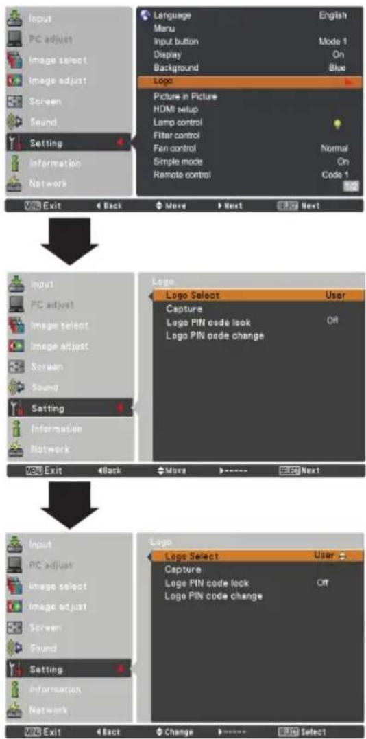 EIKI LC-WUL100A - Logo select - 1