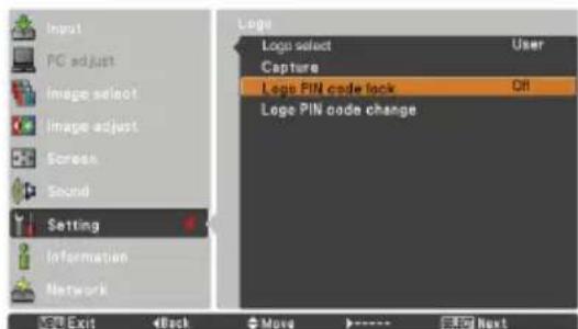 EIKI LC-WUL100A - Logo PIN code lock - 2